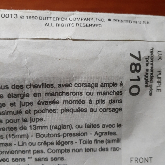 Vogue 7810 Sewing Pattern Shirt Dress 14-16-18 - Picture 4 of 5